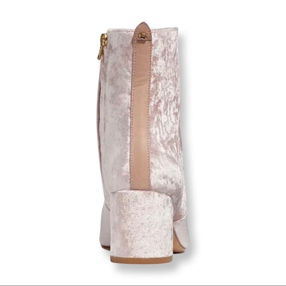 COACH Juliet Blush Pink Velvet Side Zip Booties - Size 5.5 - Picture 3 of 14